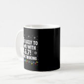 Mug Mème de Noël drôle 6 7 le plus susceptible de dire (Devant gauche)