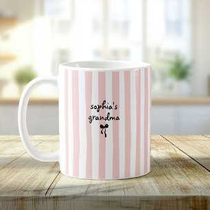 Mug Mémé de nouveau bébé Nom personnalisé Roses pâles