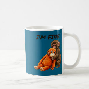 Mug Mème de singe triste frappé avec un jouet orange j