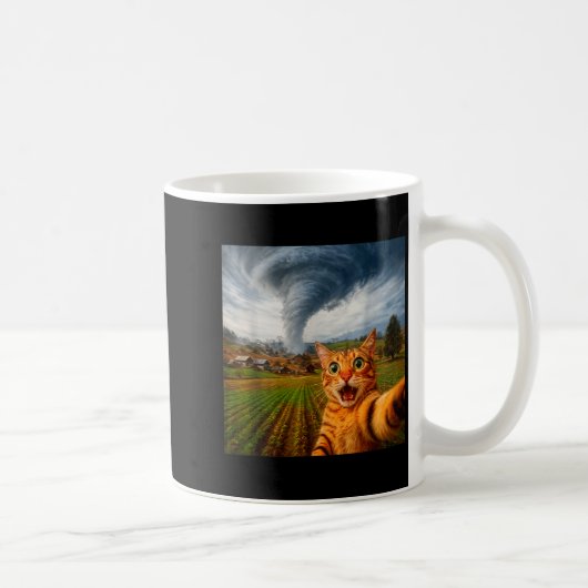 Mug Mème de Tornade de Selfie de Chat Drôle (Droite)