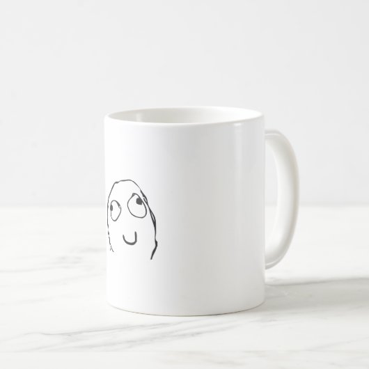 Mug Mème de visage de derp (Devant droit)