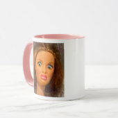 Mug Mème de visage de poupée dégoûtant drôle (Devant gauche)