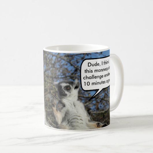 Mug Mème Défi amusant Mannequin Lemurs (Devant droit)