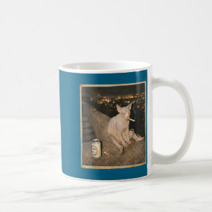 Mug Mème drôle de chat Sphynx fumeur minimal