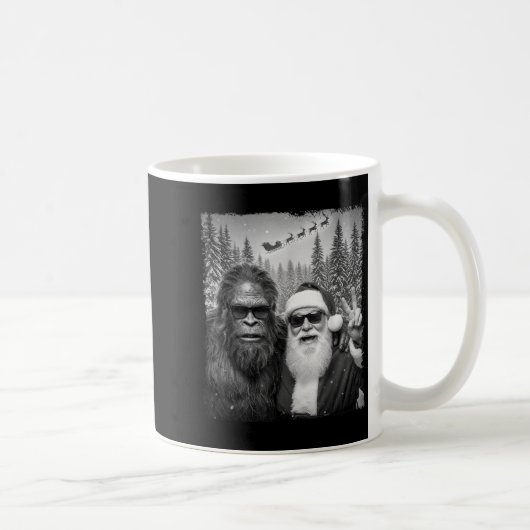 Mug Mème drôle de Sasquatch Selfie cool avec Santa Chr (Droite)