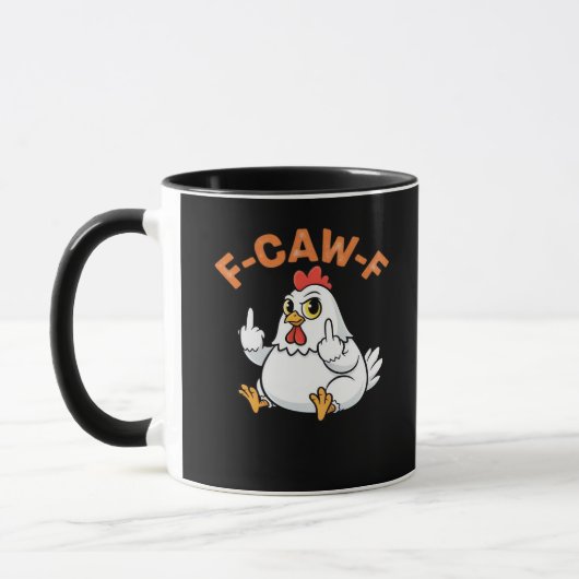 Mug Mème drôle F-Caw-F Poulet (Gauche)