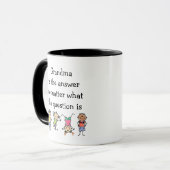 Mug Mémé est la réponse Citation amusante pour enfants (Devant gauche)