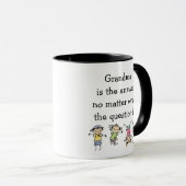 Mug Mémé est la réponse Citation amusante pour enfants (Devant droit)
