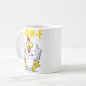 Mug Mème F-Caw-F | Blague de poulet drôle | Coq (Devant gauche)