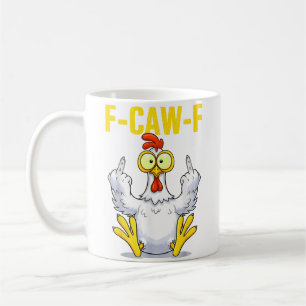 Mug Mème F-Caw-F Blague de poulet drôle Coq