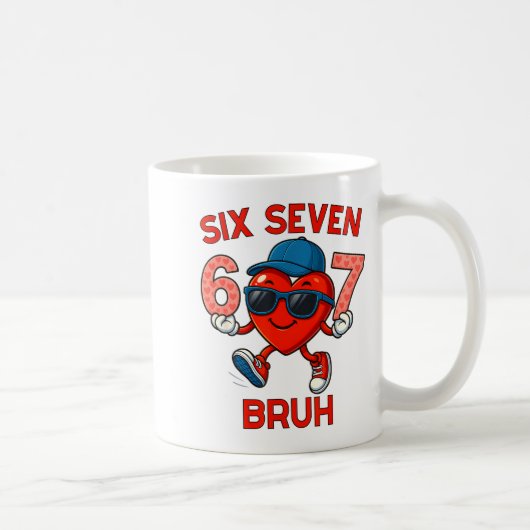 Mug Meme Funny 67 Six Seven Bruh Heart Valentines Men  (Droite)