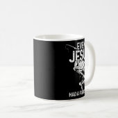 Mug Même Jésus avait une histoire de poisson drôle de (Devant droit)