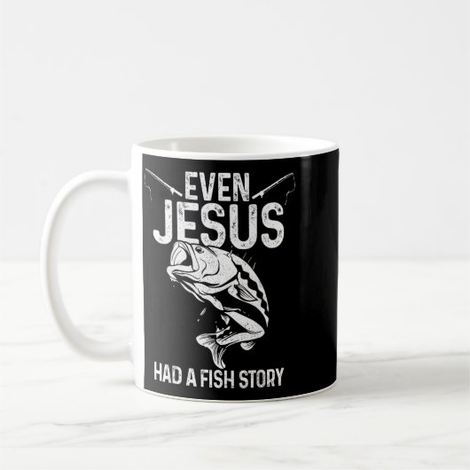Mug Même Jésus avait une histoire de poisson drôle de (Gauche)