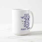 Mug "Même les sorcières ont besoin de café" sorcière d (Devant droit)