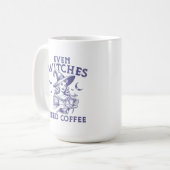 Mug "Même les sorcières ont besoin de café" sorcière d (Devant gauche)