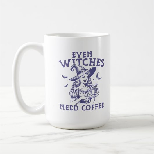 Mug "Même les sorcières ont besoin de café" sorcière d (Gauche)
