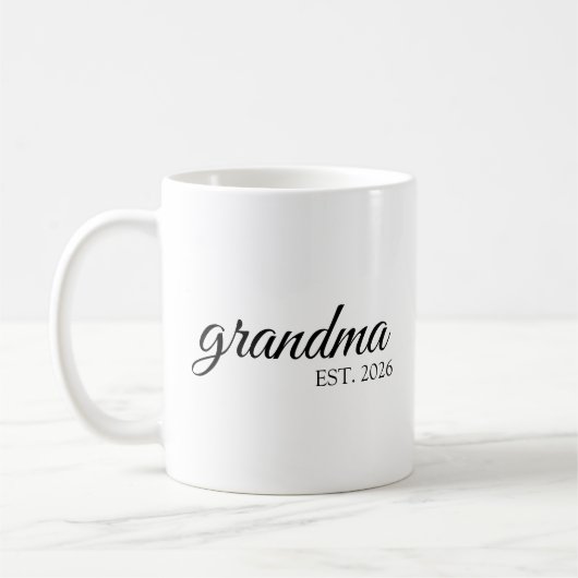 Mug Mémé minimaliste Date d'établissement (Gauche)