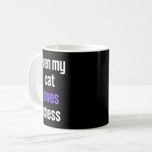 Mug Même mon chat adore les échecs (Devant gauche)