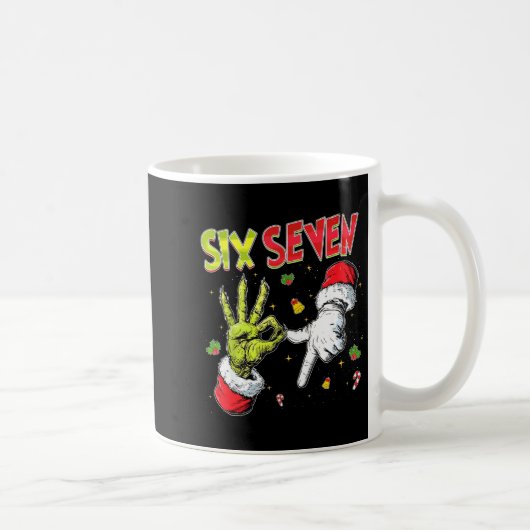 Mug Meme Number 67 Bro Slang Six Seven Christmas Hand (Droite)