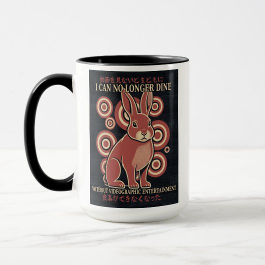 Mug Mème vidéo éclectique de dîner de lapin japonais v (Gauche)