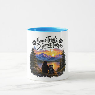 Mug Mêmes Sentiers, Différentes Queues Aventure Chien