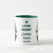 Mug Mémoire Affectueuse 2 Cadeau Mémorial Photo Vert (Centre)