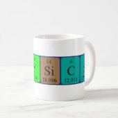 Mug Mémoire de nom de table périodique de physique (Devant droit)
