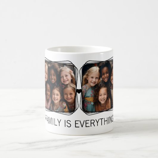 Mug Mémoire moderne 6 Photo Collage Modèle Blanc C00 (Centre)
