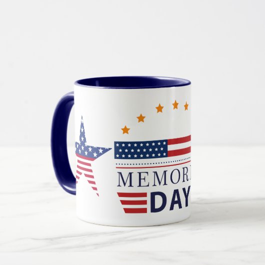 Mug Memorial Day American Flag Stars Patriotic Combo (Devant gauche)