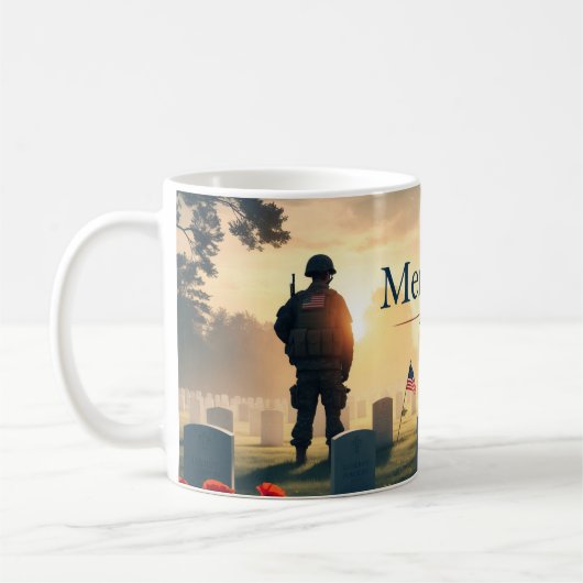 Mug Memorial Day Hommage oeuvre d'art - Honorer Americ (Gauche)