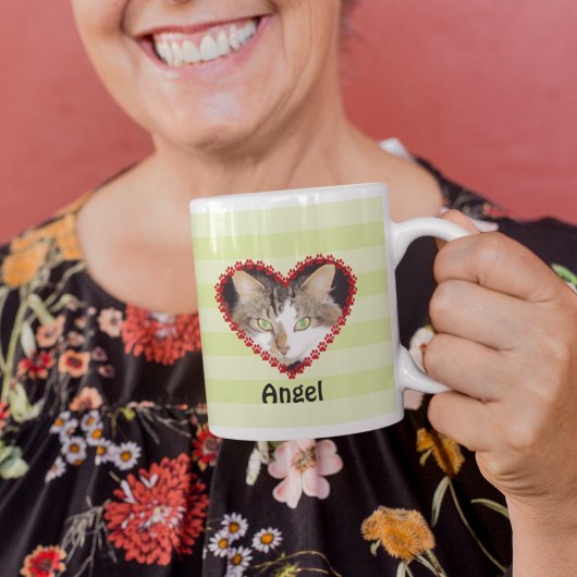 Mug Mémorial des empreintes de pattes de photos de cha