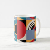 Mug Memphis Abstrait : Style Vintage géométrique. (Devant droit)
