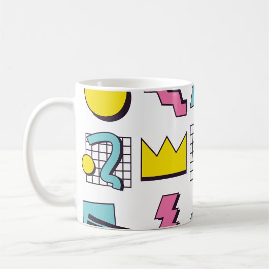 Mug Memphis des années 90 : Eléments de design pop. (Gauche)