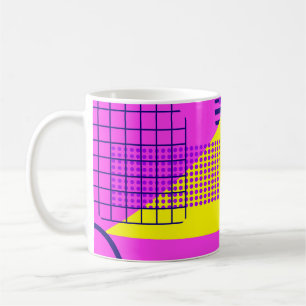 Mug Memphis Eighties : Arrière - plan de formes géomét
