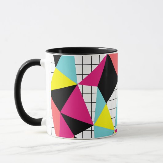 Mug Memphis, formes géométriques (Gauche)
