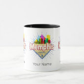 Mug Memphis Tennessee United States Retro Skyline (Centre)
