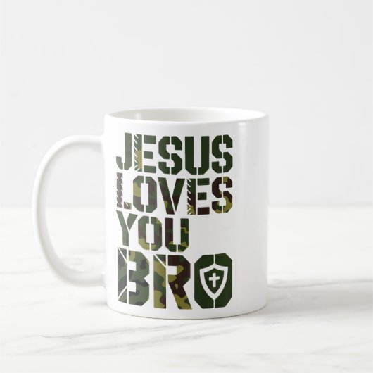 Mug Men Jesus Loves You Bro Funny Christian Boy Godson (Gauche)