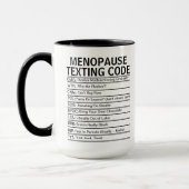 Mug Menopause Texting Code, funny Perimenopause gift (Gauche)