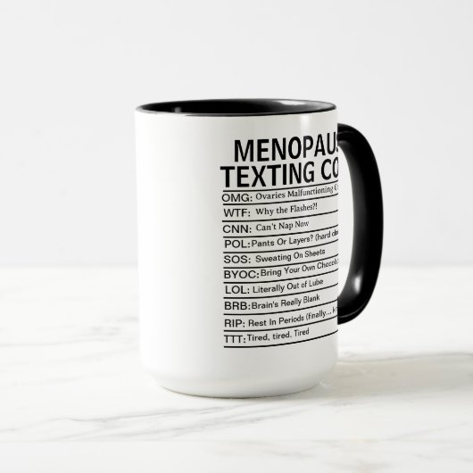 Mug Menopause Texting Code, funny Perimenopause gift (Devant droit)