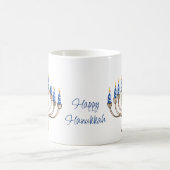 Mug Menorah avec des bougies brûlantes Joyeux Hanoukka (Centre)