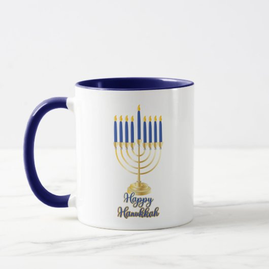 Mug Menorah avec lumière joyeuse Hanoukka (Gauche)