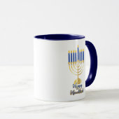 Mug Menorah avec lumière joyeuse Hanoukka (Devant droit)