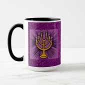 Mug Menorah Jaune Purple Faux Parties scintillant (Gauche)