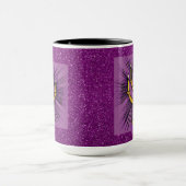 Mug Menorah Jaune Purple Faux Parties scintillant (Centre)