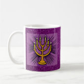 Mug Menorah Jaune Purple Faux Parties scintillant (Gauche)