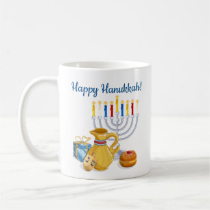 Mug Menorah traditionnelle Joyeux Hanukkah Chag Sameac