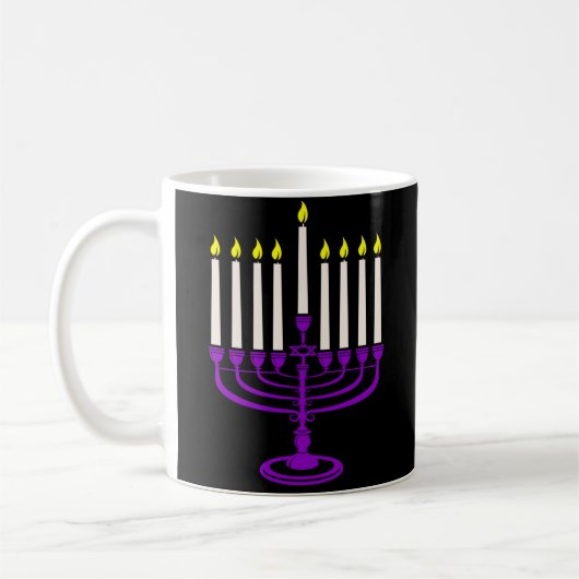 Mug menorah violette hanoukka (Gauche)