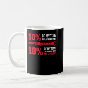 Mug Mens 90 De Mon Temps Je Joue Clarinet 10 Je Pense