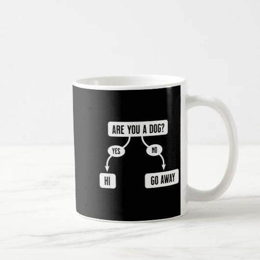 Mug Mens Are You A Dog Funny Cute Flowchart  (Droite)