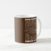 Mug Mens Born to fish carp forced to work quote gift (Devant droit)
